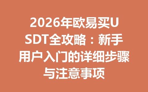 2026年欧易买USDT全攻略：新手用户入门的详细步骤与注意事项